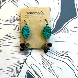 Francesca’s teal dangle earrings